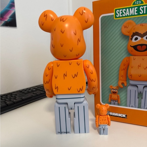 Bearbrick Oscar the Grouch orange 400% + 100% - Picture 4 of 10